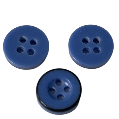 4 otwory plastikowe guziki z żywicy 11 mm kolor bule z czarną obręczą do szycia