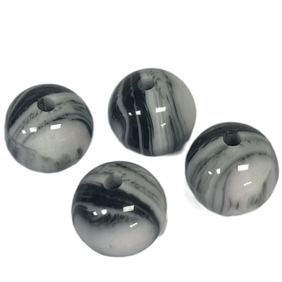 Jeden otwór fantazyjne guziki z koralików z żywicy efekt marmuru 10 mm okrągły do ​​odzieży
